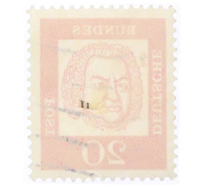 Почтовая марка 20 пфеннигов 1961 года Западная Германия (ФРГ) «Выдающиеся немцы — Иоганн Себастьян Бах» (Артикул: T11-35467) — Фото №2