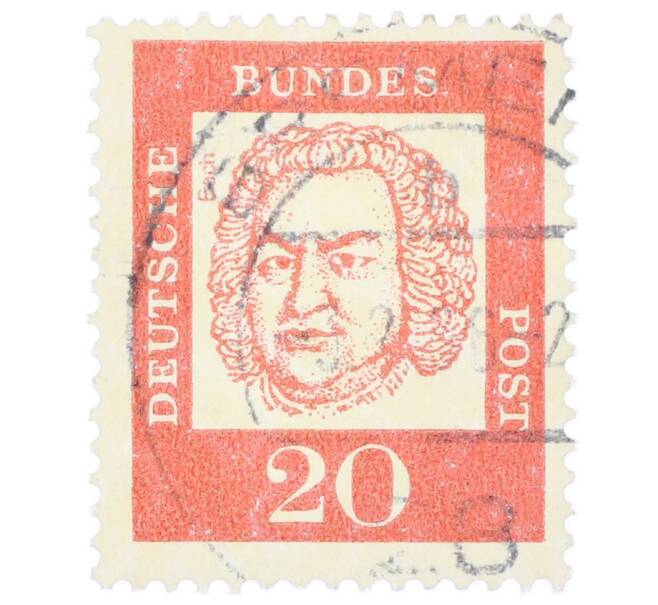 Почтовая марка 20 пфеннигов 1961 года Западная Германия (ФРГ) «Выдающиеся немцы — Иоганн Себастьян Бах» (Артикул: T11-35470) — Фото №1