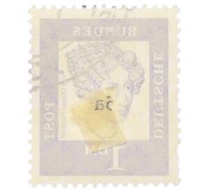 Почтовая марка 1 марка 1961 года Западная Германия (ФРГ) «Выдающиеся немцы — Аннетте фон Дросте-Хюльсхофф» — Фото №2