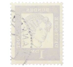 Почтовая марка 1 марка 1961 года Западная Германия (ФРГ) «Выдающиеся немцы — Аннетте фон Дросте-Хюльсхофф» — Фото №2