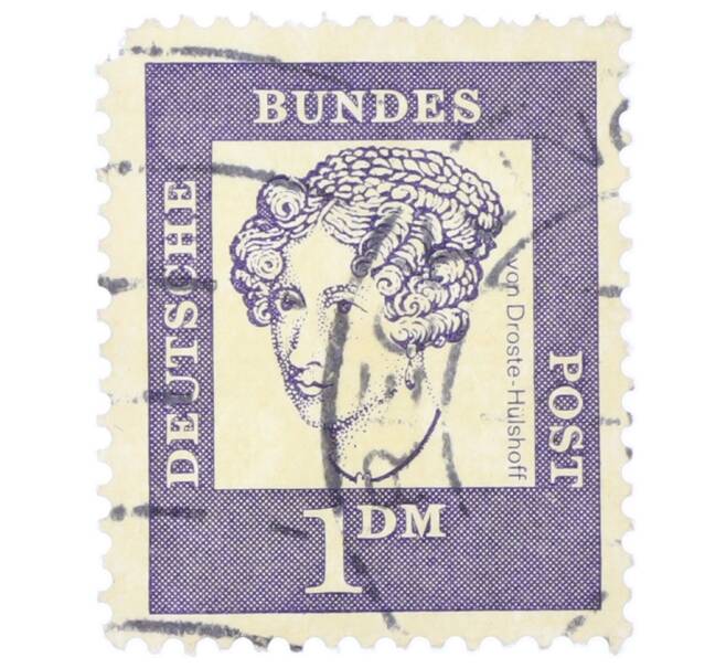Почтовая марка 1 марка 1961 года Западная Германия (ФРГ) «Выдающиеся немцы — Аннетте фон Дросте-Хюльсхофф» (Артикул: T11-35474) — Фото №1