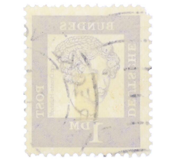 Почтовая марка 1 марка 1961 года Западная Германия (ФРГ) «Выдающиеся немцы — Аннетте фон Дросте-Хюльсхофф» (Артикул: T11-35474) — Фото №2