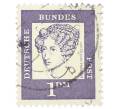 Почтовая марка 1 марка 1961 года Западная Германия (ФРГ) «Выдающиеся немцы — Аннетте фон Дросте-Хюльсхофф» (Артикул: T11-35475) — Фото №1