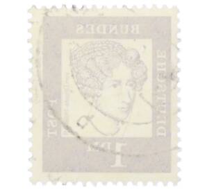 Почтовая марка 1 марка 1961 года Западная Германия (ФРГ) «Выдающиеся немцы — Аннетте фон Дросте-Хюльсхофф» — Фото №2