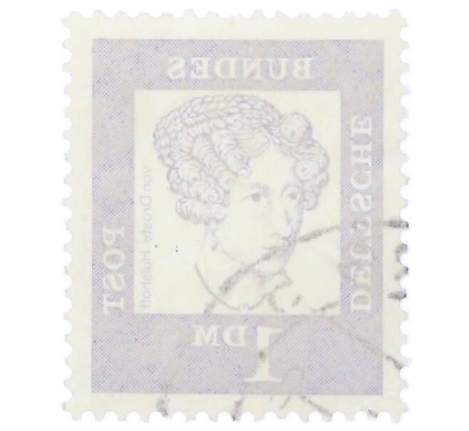 Почтовая марка 1 марка 1961 года Западная Германия (ФРГ) «Выдающиеся немцы — Аннетте фон Дросте-Хюльсхофф» (Артикул: T11-35477) — Фото №2