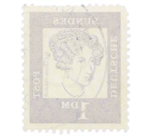 Почтовая марка 1 марка 1961 года Западная Германия (ФРГ) «Выдающиеся немцы — Аннетте фон Дросте-Хюльсхофф» — Фото №2