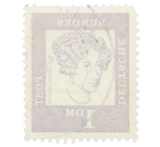 Почтовая марка 1 марка 1961 года Западная Германия (ФРГ) «Выдающиеся немцы — Аннетте фон Дросте-Хюльсхофф» (Артикул: T11-35479) — Фото №2