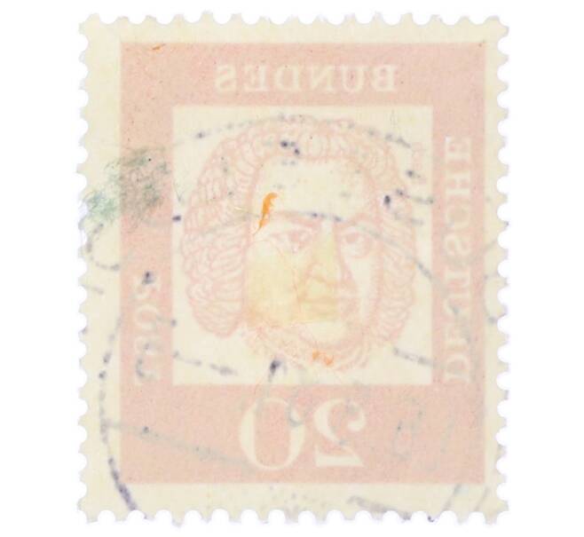 Почтовая марка 20 пфеннигов 1961 года Западная Германия (ФРГ) «Выдающиеся немцы — Иоганн Себастьян Бах» (Артикул: T11-35482) — Фото №2