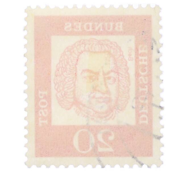 Почтовая марка 20 пфеннигов 1961 года Западная Германия (ФРГ) «Выдающиеся немцы — Иоганн Себастьян Бах» (Артикул: T11-35486) — Фото №2