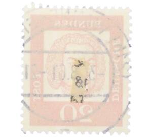 Почтовая марка 20 пфеннигов 1961 года Западная Германия (ФРГ) «Выдающиеся немцы — Иоганн Себастьян Бах» — Фото №2