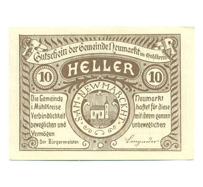 Банкнота 10 геллеров 1920 года Австрия — Ноймаркт-им-Мюлькрайс (Нотгельд) (Артикул: B2-16213) — Фото №1