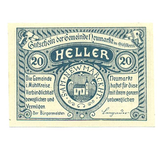 Банкнота 20 геллеров 1920 года Австрия — Ноймаркт-им-Мюлькрайс (Нотгельд) (Артикул: B2-16214) — Фото №1