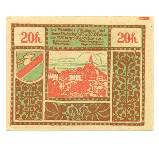 Банкнота 20 геллеров 1920 года Австрия — Ноймаркт-ам-Валлерзее (Нотгельд) (Артикул: B2-16221) — Фото №2