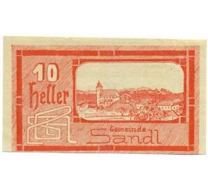 10 геллеров 1920 года Австрия — Зандль (Нотгельд) — Фото №1