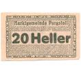 Банкнота 20 геллеров 1920 года Австрия — Пургсталль (Нотгельд) (Артикул: B2-16272) — Фото №1