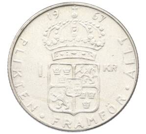 1 крона 1967 года Швеция — Фото №1