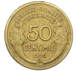 50 сантимов 1939 года B Франция — Фото №1