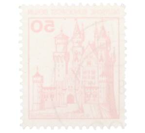 Почтовая марка 50 пфеннигов 1977 года Западная Германия (ФРГ) «Крепости и замки — Нойшванштайн»