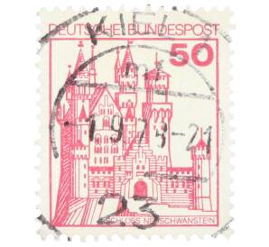 Почтовая марка 50 пфеннигов 1977 года Западная Германия (ФРГ) «Крепости и замки — Нойшванштайн»
