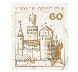 Почтовая марка 60 пфеннигов 1977 года Западная Германия (ФРГ) «Крепости и замки — Марксбург»