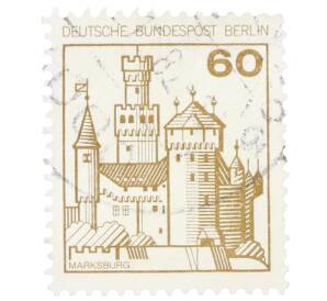 Почтовая марка 60 пфеннигов 1977 года Западная Германия (ФРГ) «Крепости и замки — Марксбург»