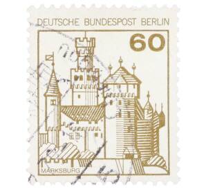 Почтовая марка 60 пфеннигов 1977 года Западная Германия (ФРГ) «Крепости и замки — Марксбург»