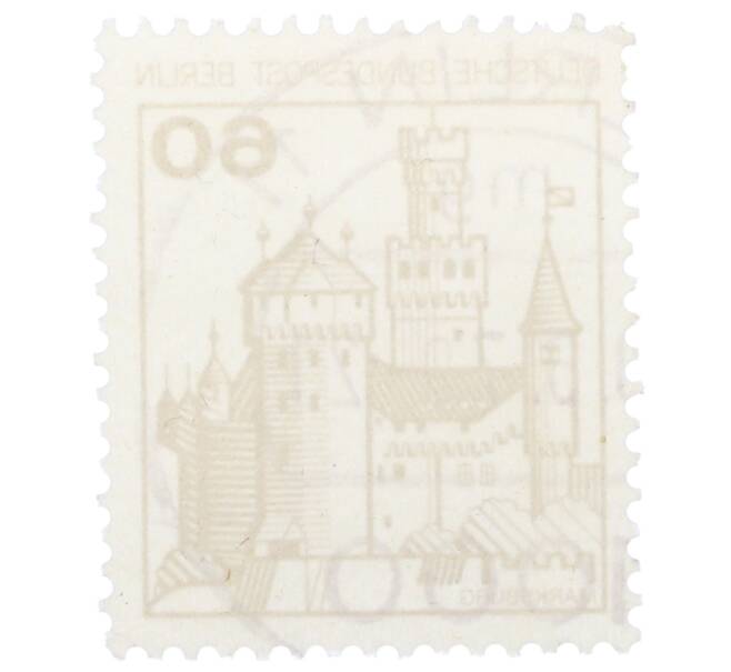 Почтовая марка 60 пфеннигов 1977 года Западная Германия (ФРГ) «Крепости и замки — Марксбург» (Артикул: T11-35510) — Фото №2
