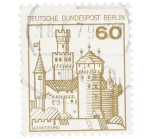 Почтовая марка 60 пфеннигов 1977 года Западная Германия (ФРГ) «Крепости и замки — Марксбург»