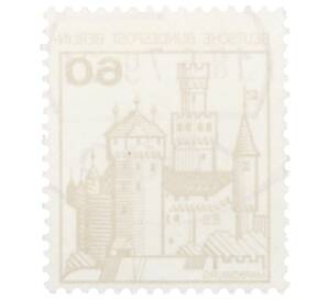 Почтовая марка 60 пфеннигов 1977 года Западная Германия (ФРГ) «Крепости и замки — Марксбург»