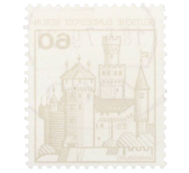 Почтовая марка 60 пфеннигов 1977 года Западная Германия (ФРГ) «Крепости и замки — Марксбург» (Артикул: T11-35512) — Фото №2