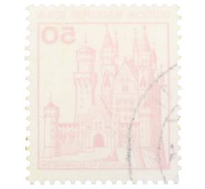 Почтовая марка 50 пфеннигов 1977 года Западная Германия (ФРГ) «Крепости и замки — Нойшванштайн» — Фото №2