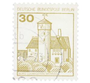 Почтовая марка 30 пфеннигов 1977 года Западная Германия (ФРГ) «Крепости и замки — Замок Людвигштейн» — Фото №1