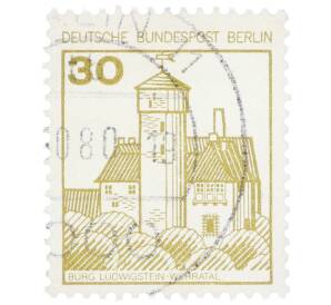 Почтовая марка 30 пфеннигов 1977 года Западная Германия (ФРГ) «Крепости и замки — Замок Людвигштейн» — Фото №1