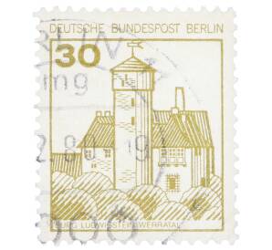 Почтовая марка 30 пфеннигов 1977 года Западная Германия (ФРГ) «Крепости и замки — Замок Людвигштейн» — Фото №1