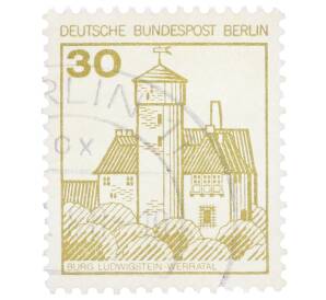 Почтовая марка 30 пфеннигов 1977 года Западная Германия (ФРГ) «Крепости и замки — Замок Людвигштейн»