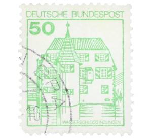 Почтовая марка 50 пфеннигов 1980 года Западная Германия (ФРГ) «Крепости и замки — Замок Инцлинген»
