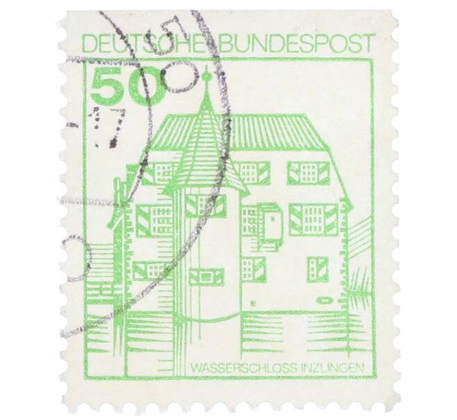 Почтовая марка 50 пфеннигов 1980 года Западная Германия (ФРГ) «Крепости и замки — Замок Инцлинген» (Артикул: T11-35571) — Фото №1