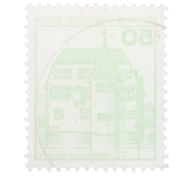 Почтовая марка 50 пфеннигов 1980 года Западная Германия (ФРГ) «Крепости и замки — Замок Инцлинген» (Артикул: T11-35573) — Фото №2