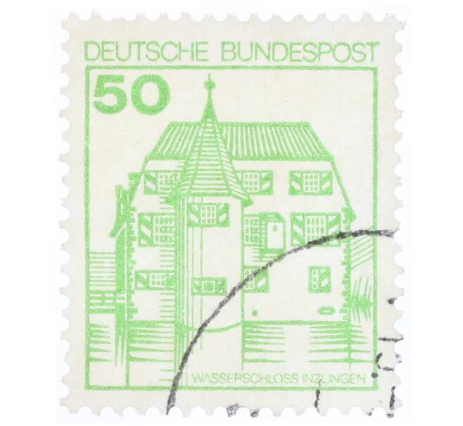 Почтовая марка 50 пфеннигов 1980 года Западная Германия (ФРГ) «Крепости и замки — Замок Инцлинген» (Артикул: T11-35578) — Фото №1