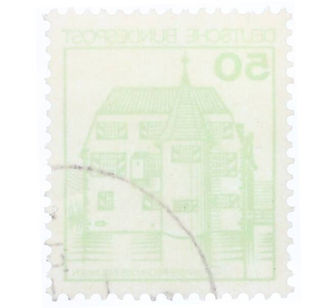 Почтовая марка 50 пфеннигов 1980 года Западная Германия (ФРГ) «Крепости и замки — Замок Инцлинген» (Артикул: T11-35578) — Фото №2