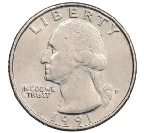 1/4 доллара (25 центов) 1991 года P США — Фото №1