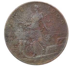 2 чентезимо 1909 года Италия — Фото №1