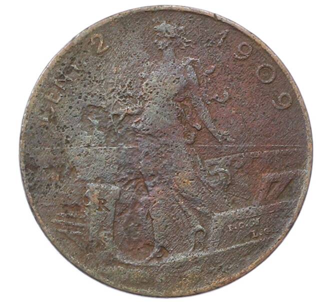 Монета 2 чентезимо 1909 года Италия (Артикул: M2-91993) — Фото №1