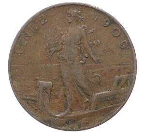 2 чентезимо 1909 года Италия — Фото №1