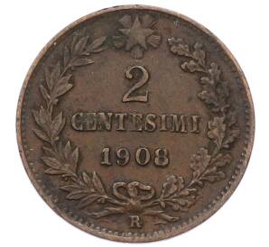 2 чентезимо 1908 года Италия — Фото №1