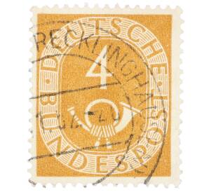 Почтовая марка 4 пфеннига 1951 года Западная Германия (ФРГ) — Фото №1