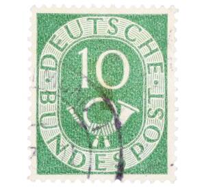 Почтовая марка 10 пфеннигов 1951 года Западная Германия (ФРГ) — Фото №1