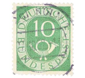 Почтовая марка 10 пфеннигов 1951 года Западная Германия (ФРГ) — Фото №1