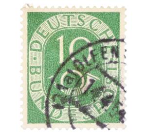 Почтовая марка 10 пфеннигов 1951 года Западная Германия (ФРГ) — Фото №1