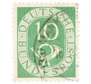 Почтовая марка 10 пфеннигов 1951 года Западная Германия (ФРГ) — Фото №1